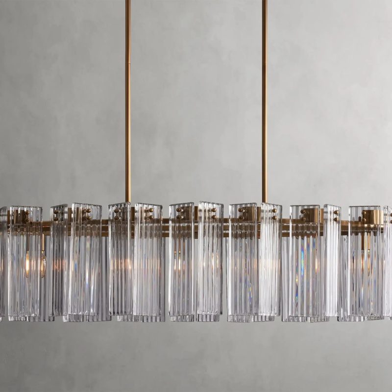 Delsie Oval Art Glass Chandelier 51”63”72”