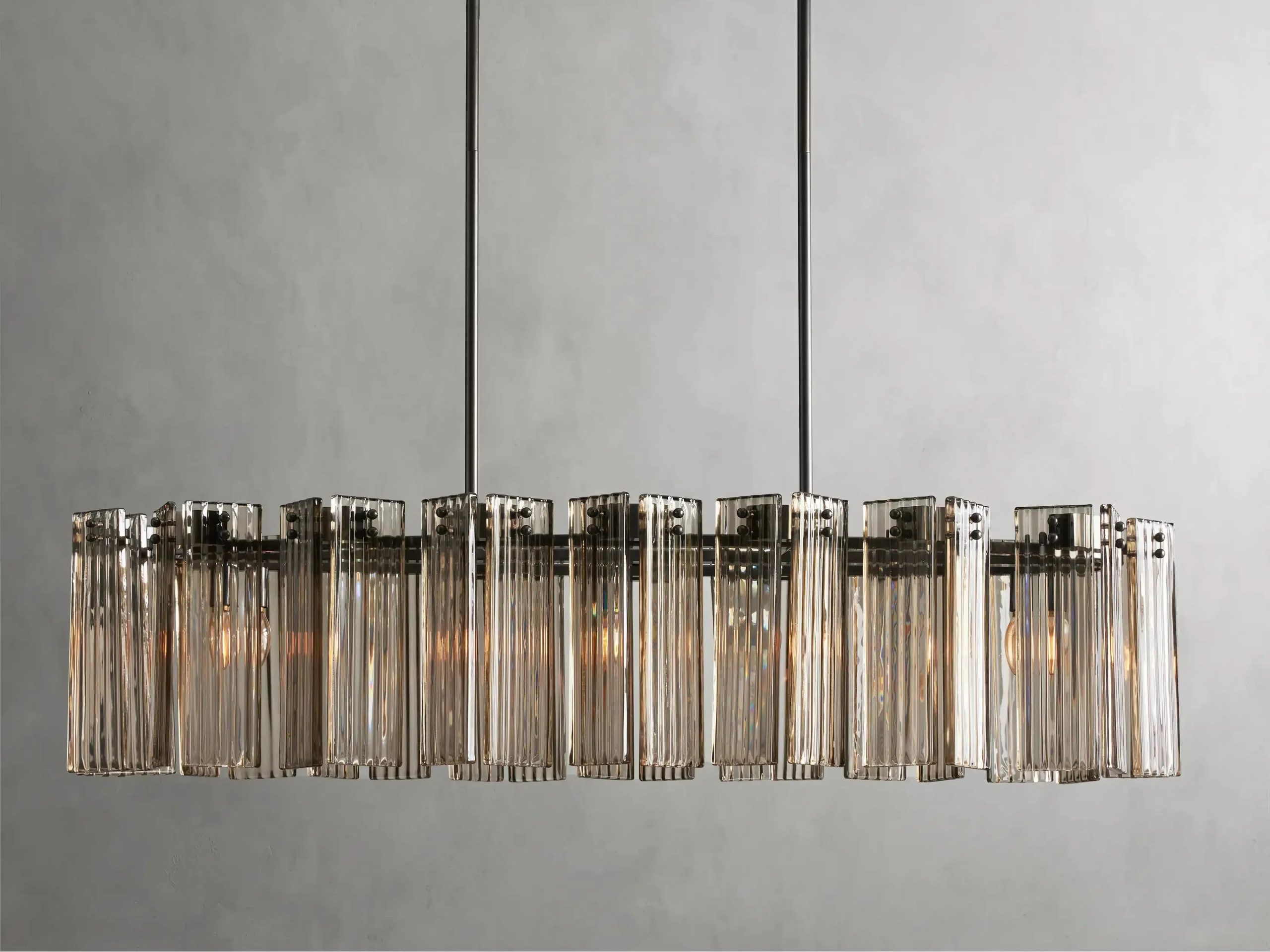 Delsie Oval Art Glass Chandelier 51''63''72'' - XYlight
