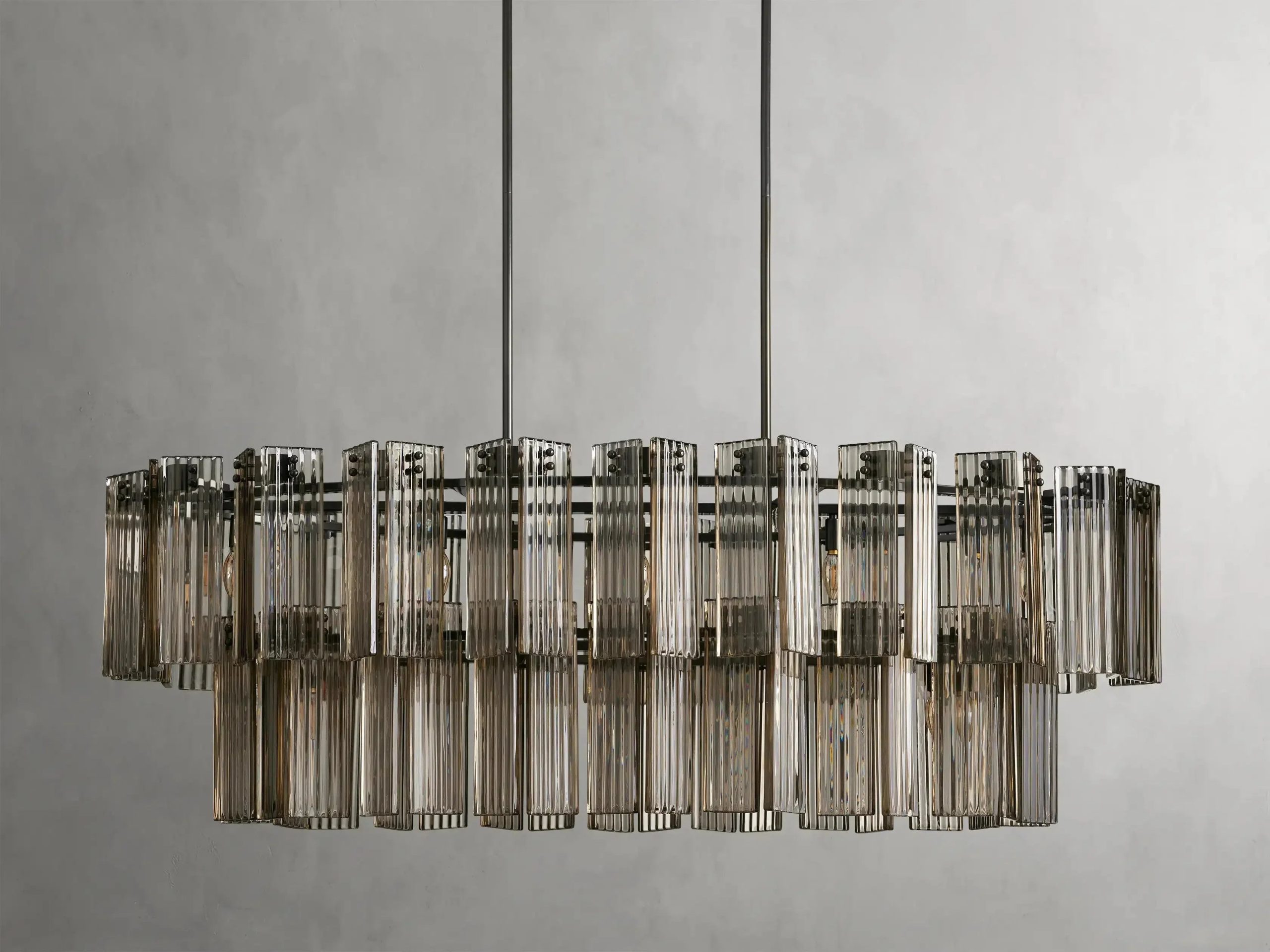 Delsie Oval Art Glass Chandelier 51''63''72'' - XYlight