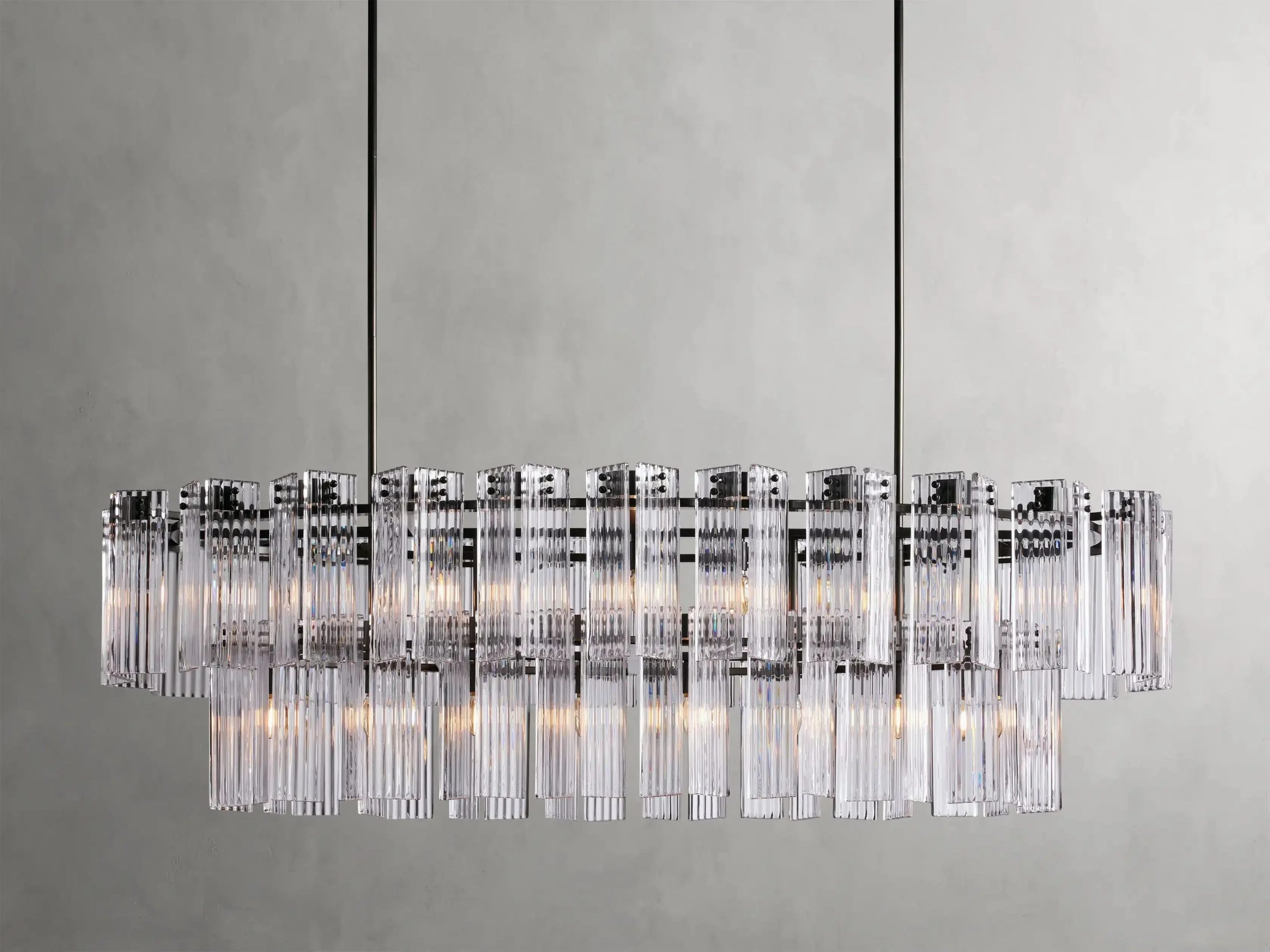 Delsie Oval Art Glass Chandelier 51''63''72'' - XYlight