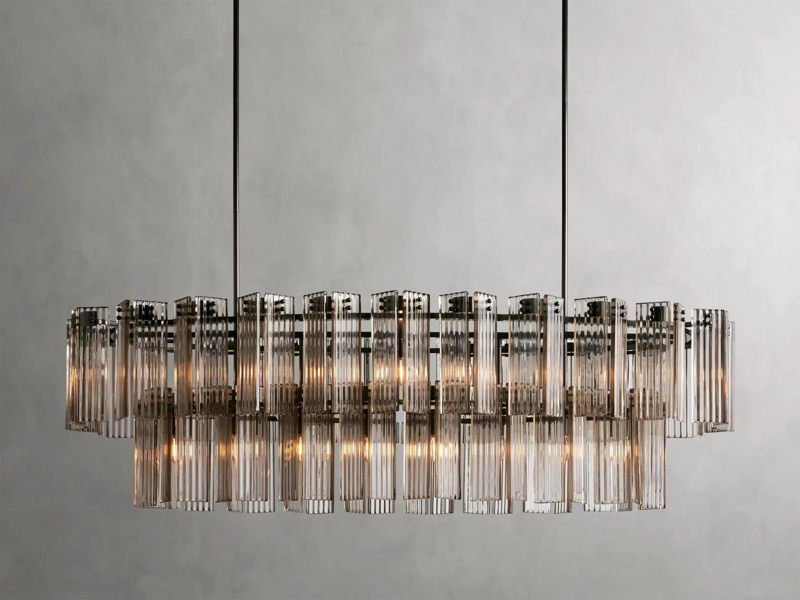 Delsie Oval Art Glass Chandelier 51''63''72'' - XYlight