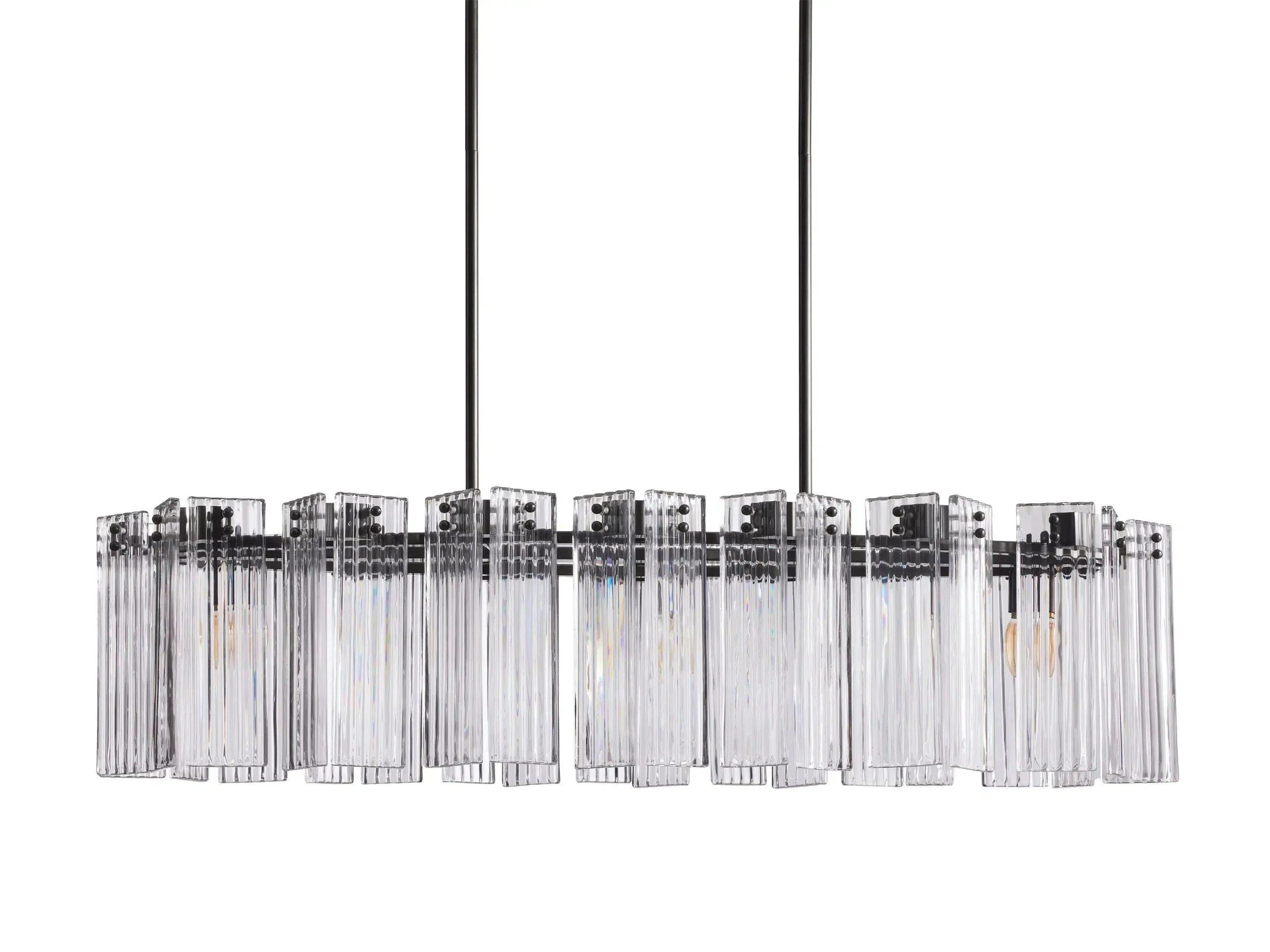 Delsie Oval Art Glass Chandelier 51''63''72'' - XYlight