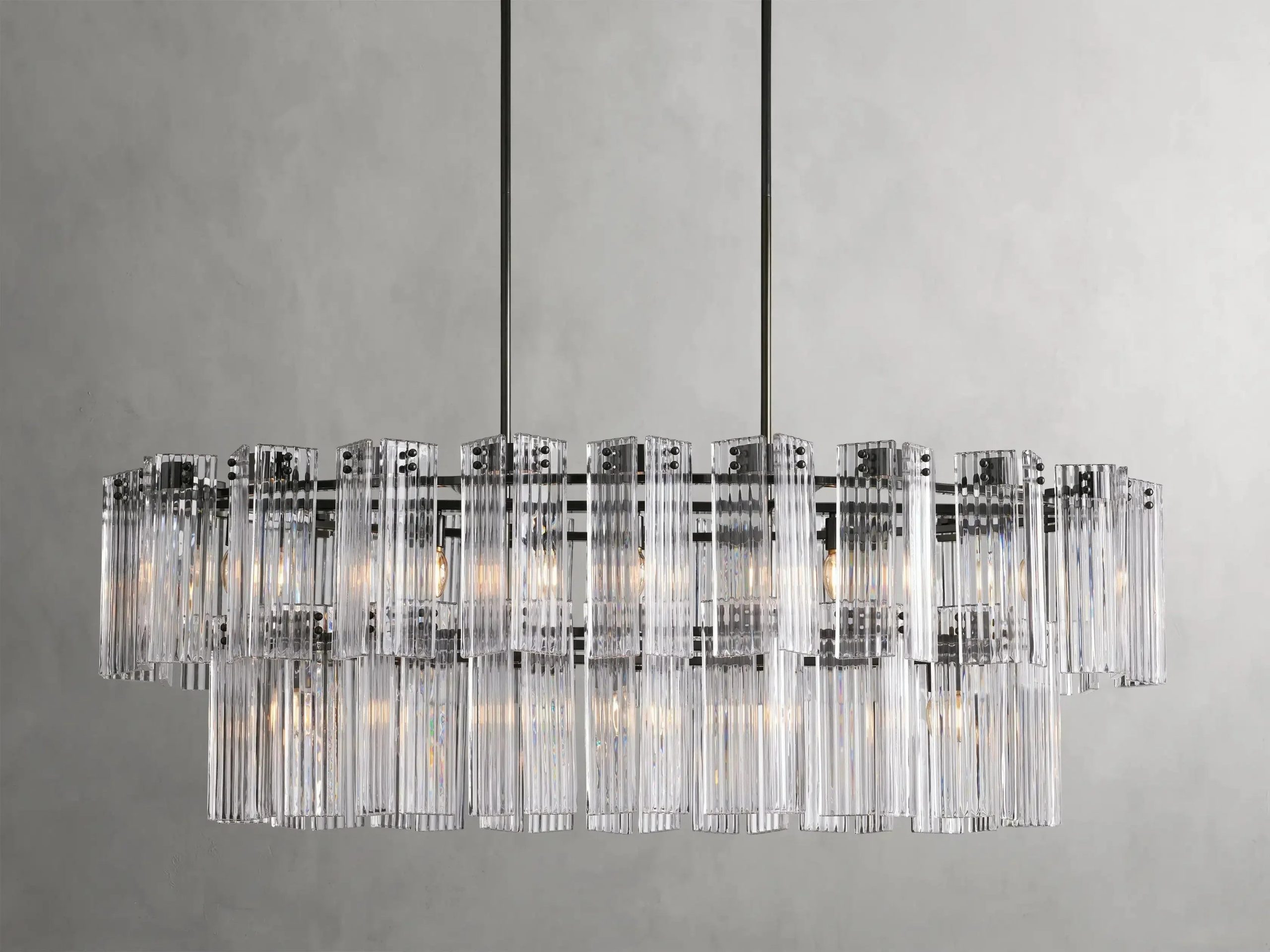 Delsie Oval Art Glass Chandelier 51''63''72'' - XYlight