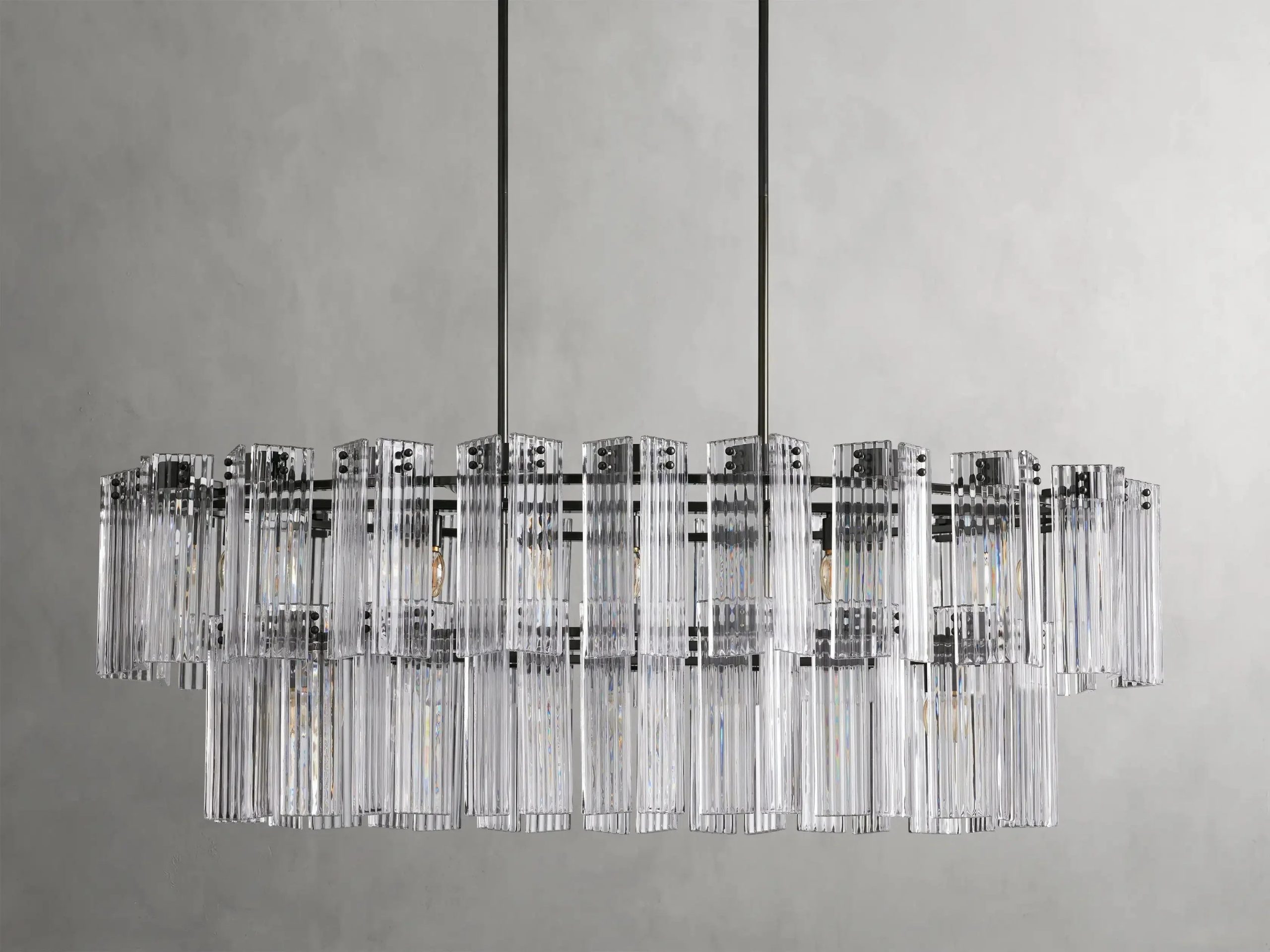 Delsie Oval Art Glass Chandelier 51''63''72'' - XYlight