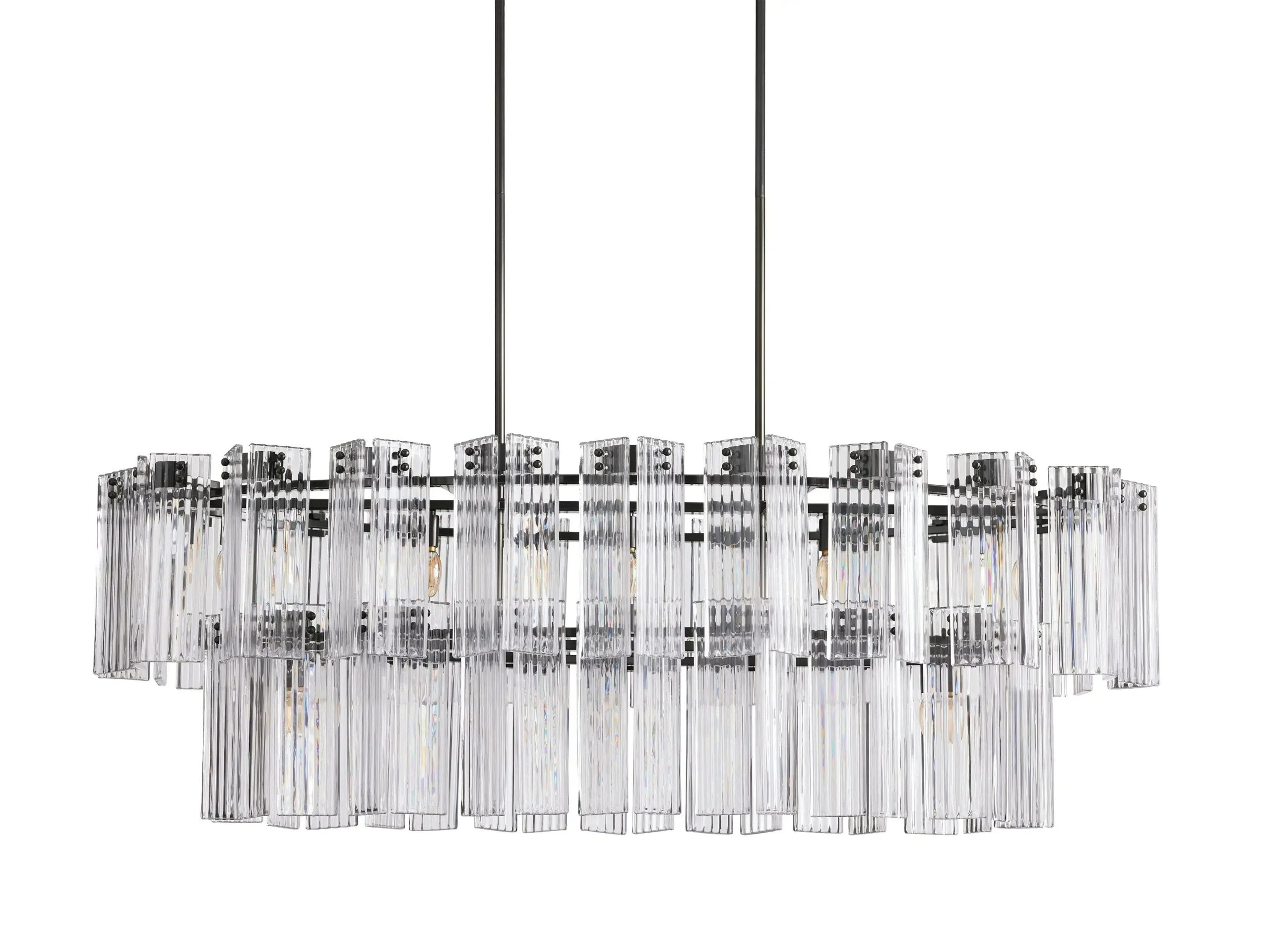 Delsie Oval Art Glass Chandelier 51''63''72'' - XYlight