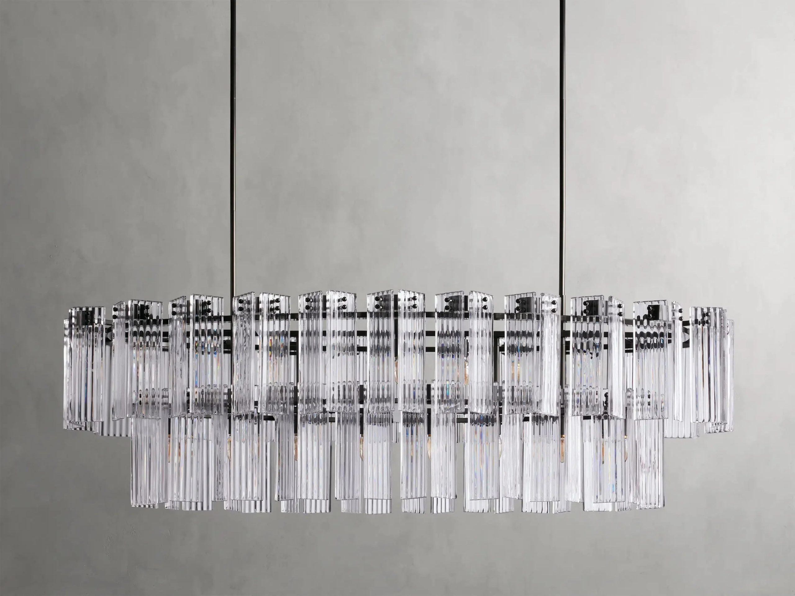 Delsie Oval Art Glass Chandelier 51''63''72'' - XYlight