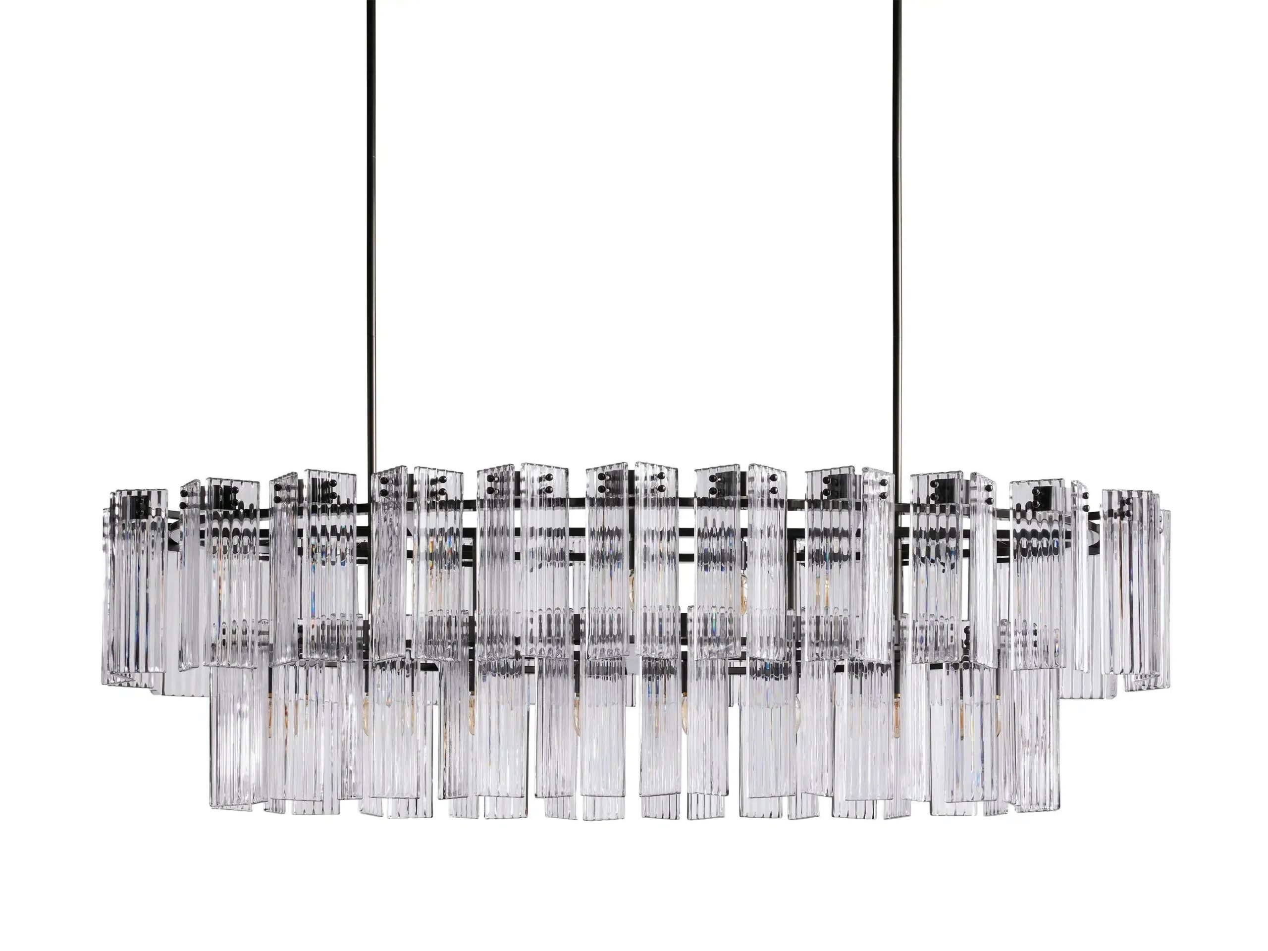 Delsie Oval Art Glass Chandelier 51''63''72'' - XYlight