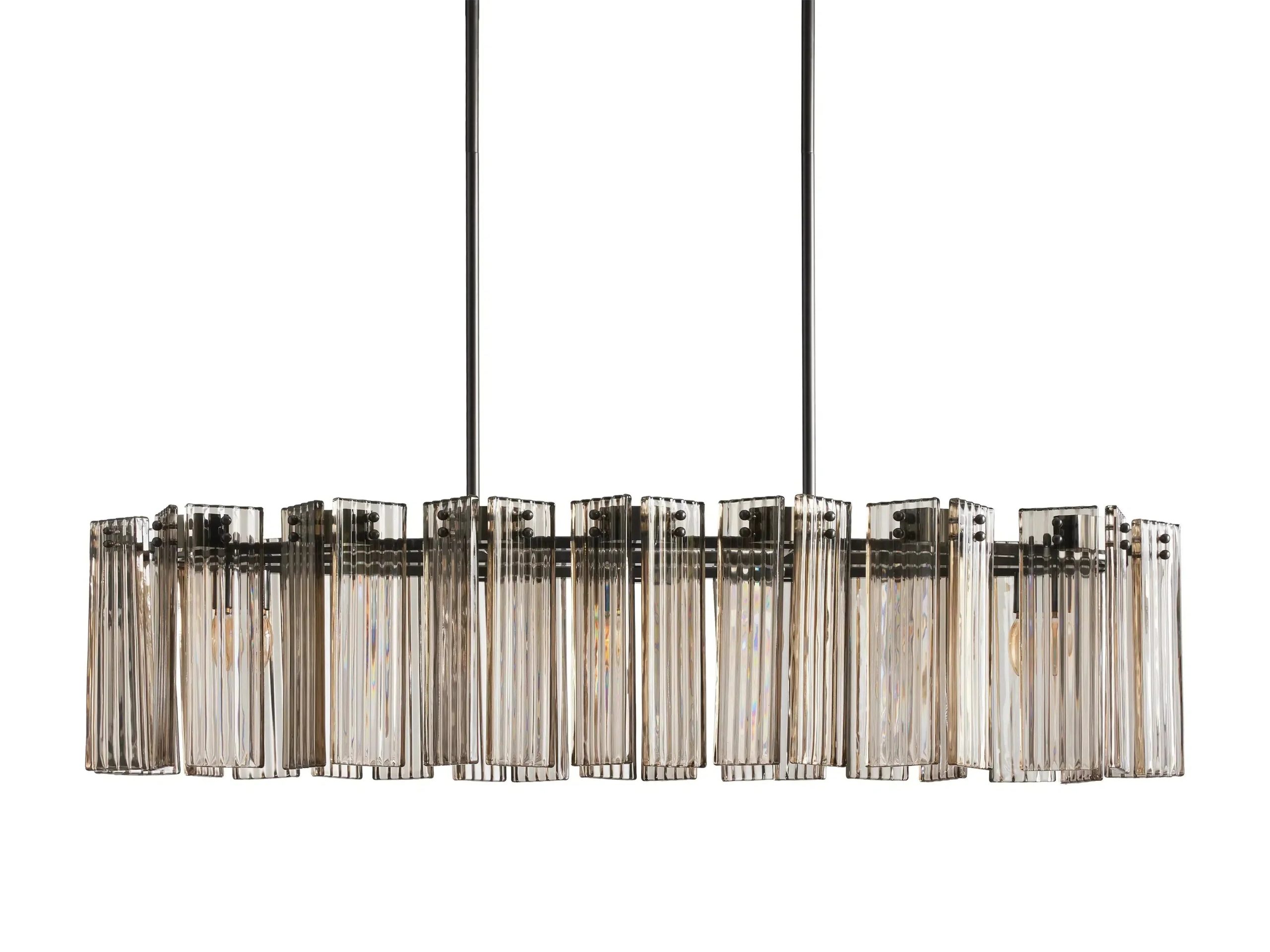 Delsie Oval Art Glass Chandelier 51''63''72'' - XYlight