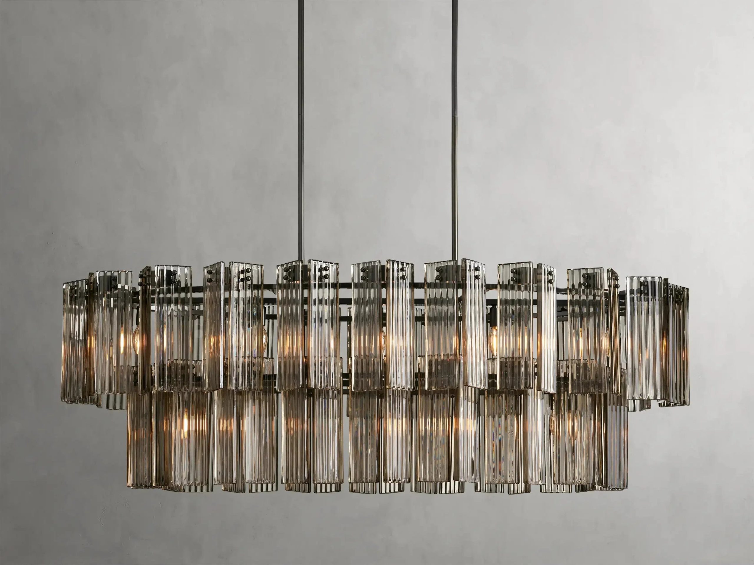 Delsie Oval Art Glass Chandelier 51''63''72'' - XYlight