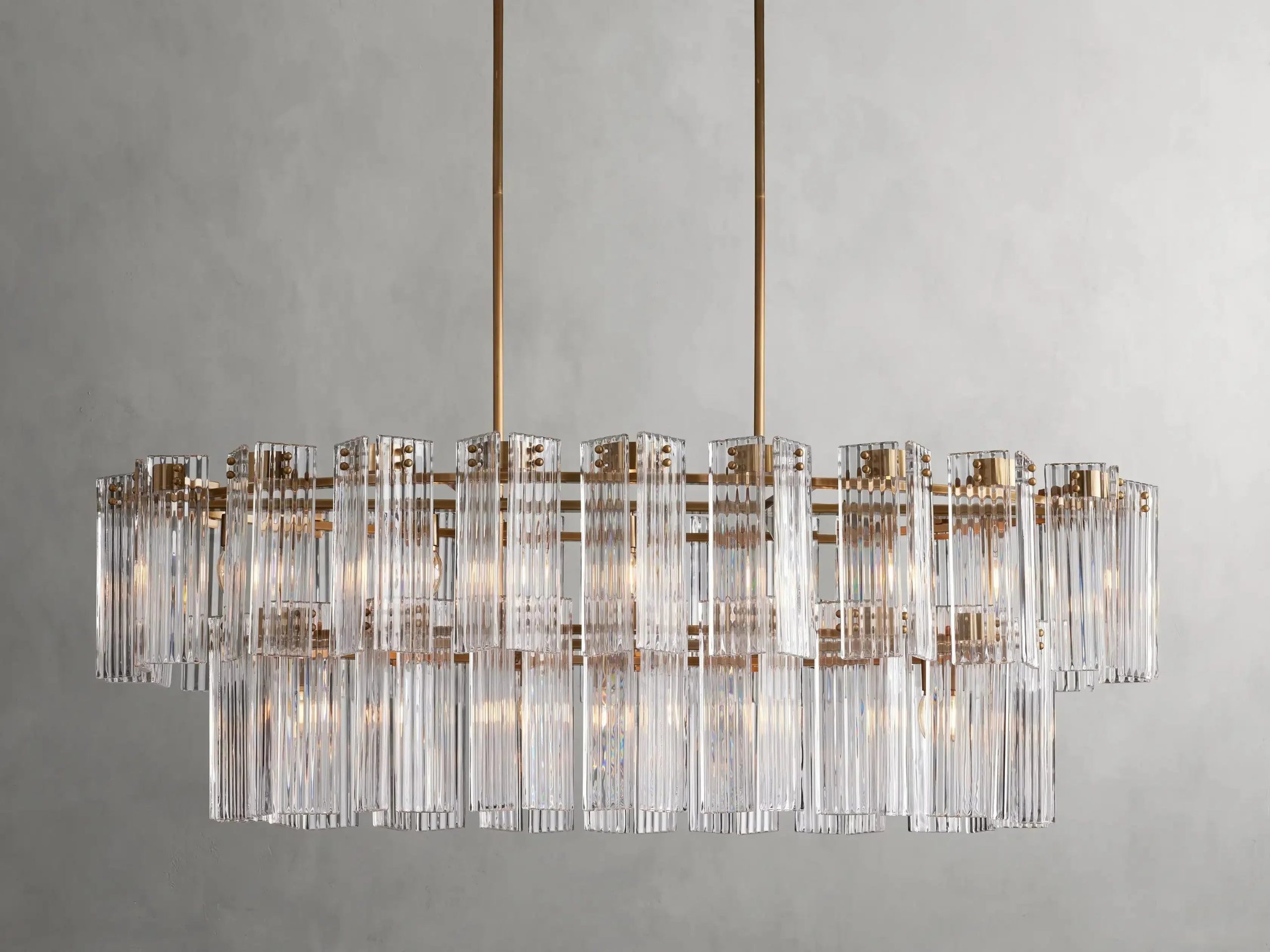 Delsie Oval Art Glass Chandelier 51''63''72'' - XYlight