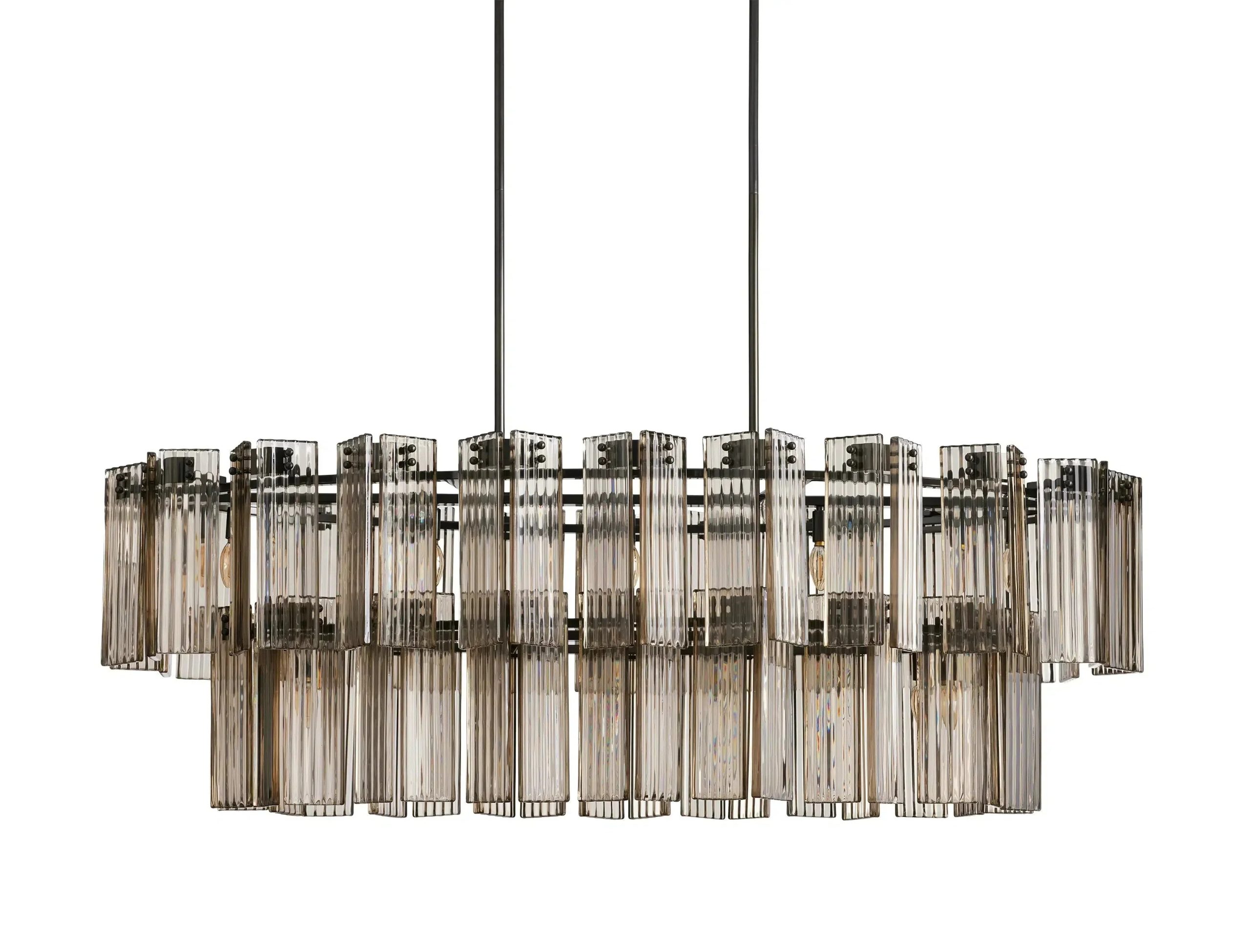 Delsie Oval Art Glass Chandelier 51''63''72'' - XYlight