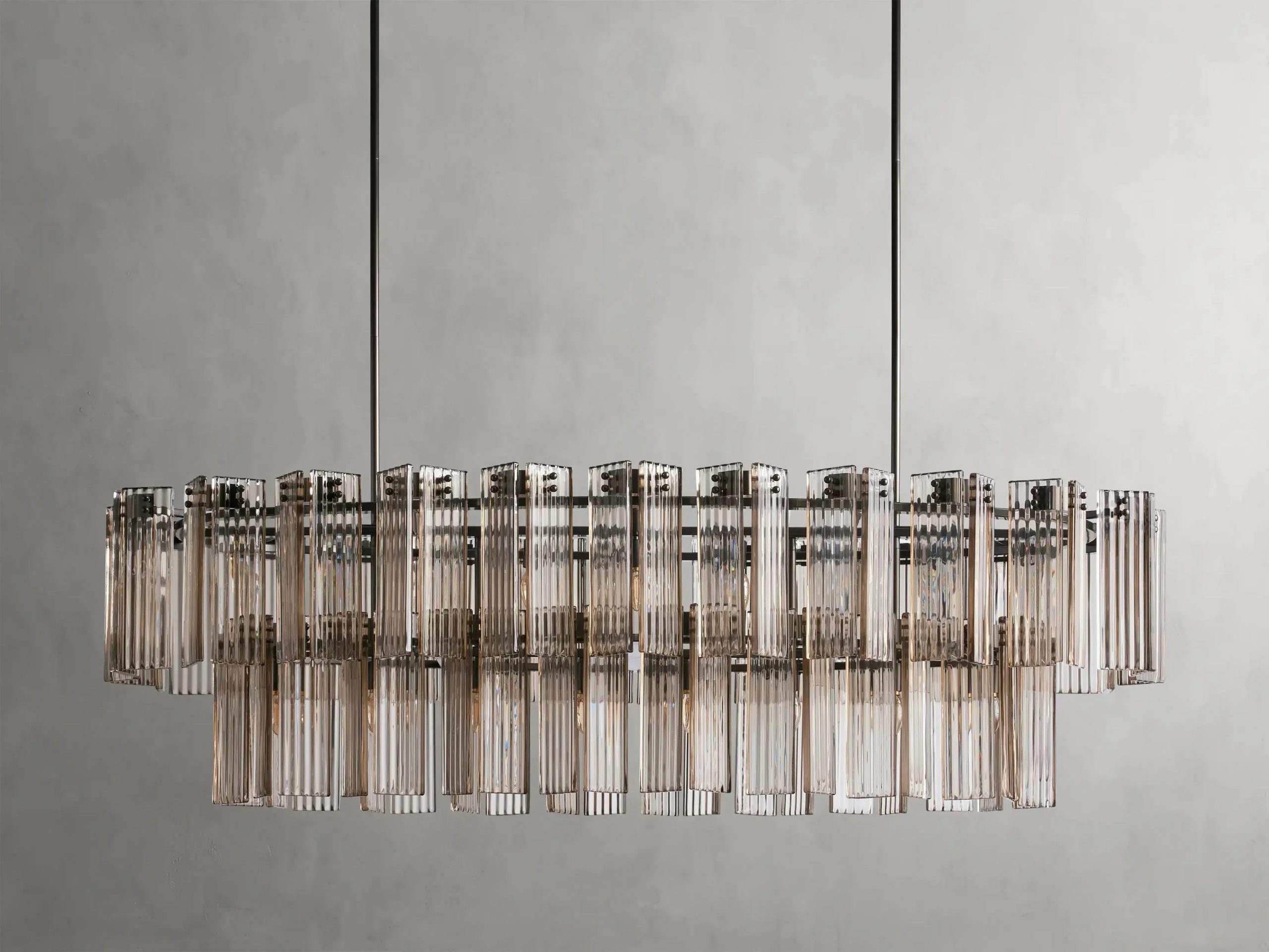 Delsie Oval Art Glass Chandelier 51''63''72'' - XYlight