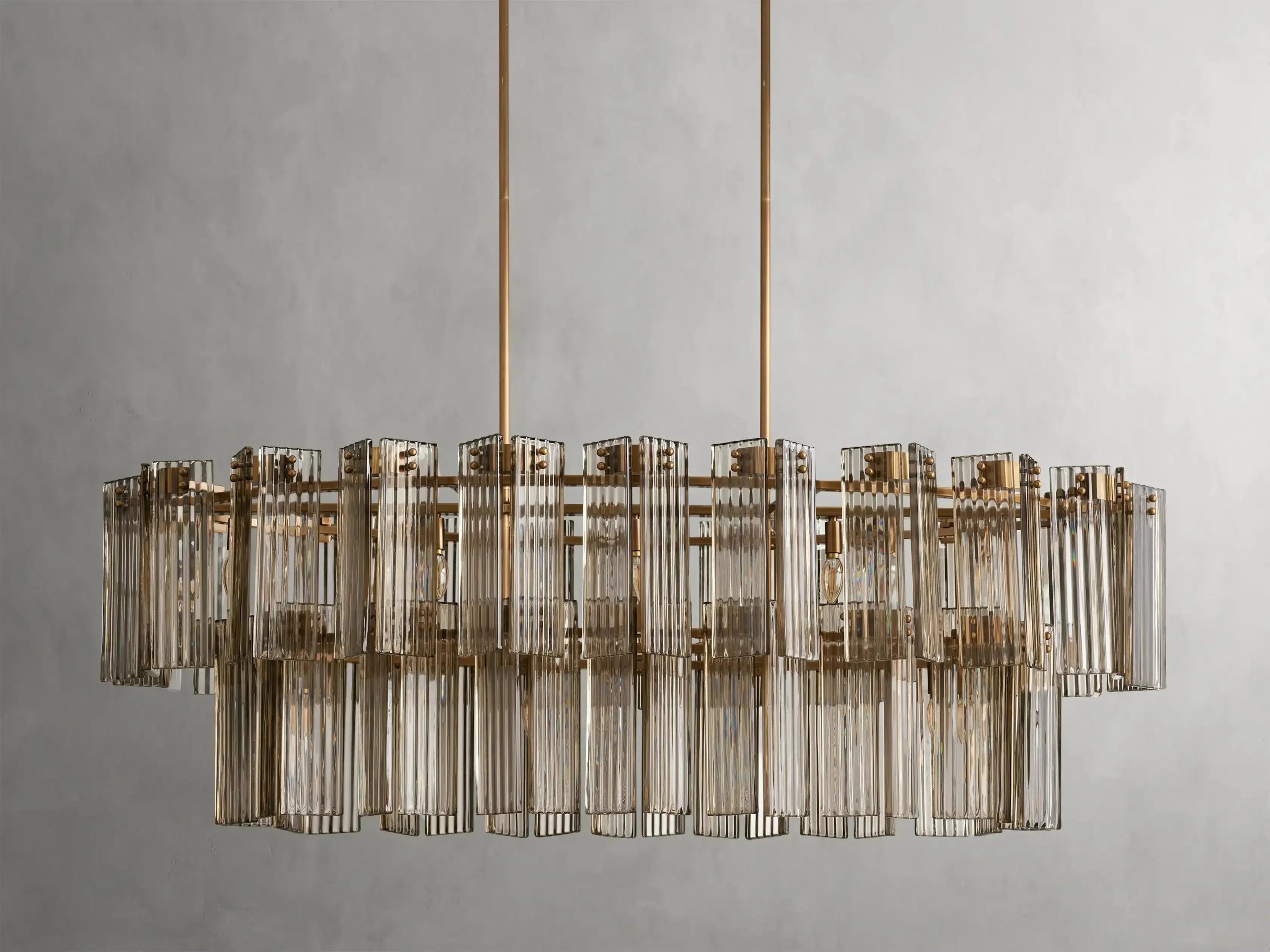 Delsie Oval Art Glass Chandelier 51''63''72'' - XYlight