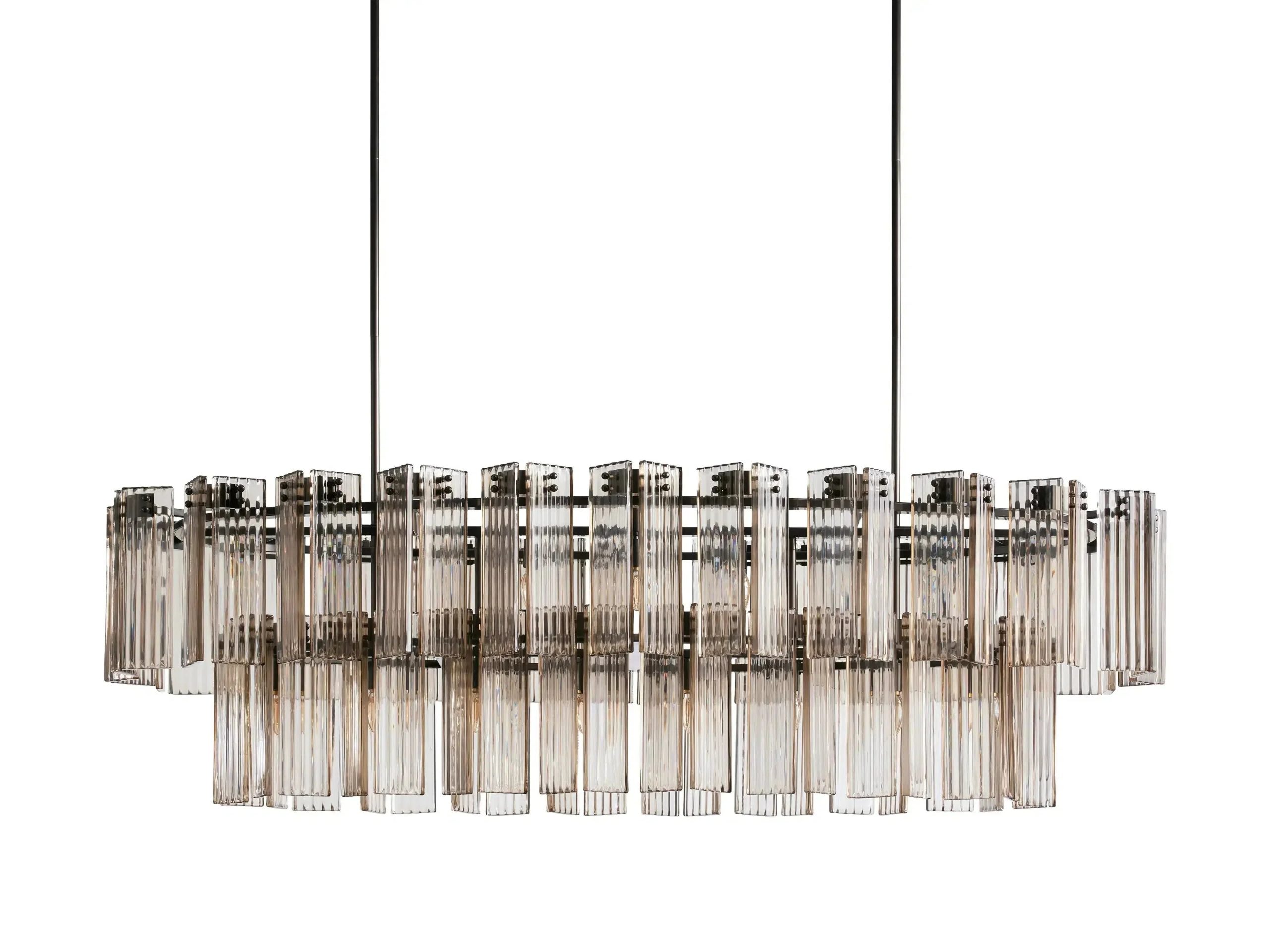 Delsie Oval Art Glass Chandelier 51''63''72'' - XYlight