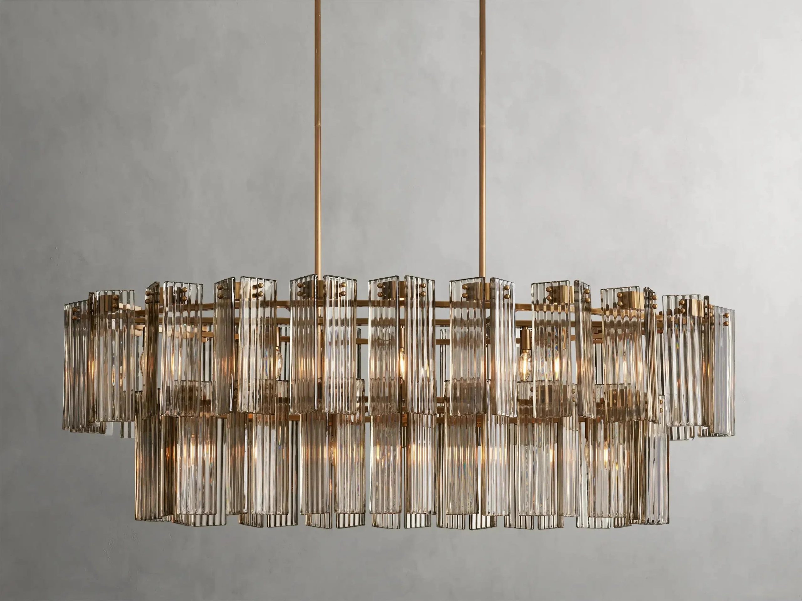 Delsie Oval Art Glass Chandelier 51''63''72'' - XYlight