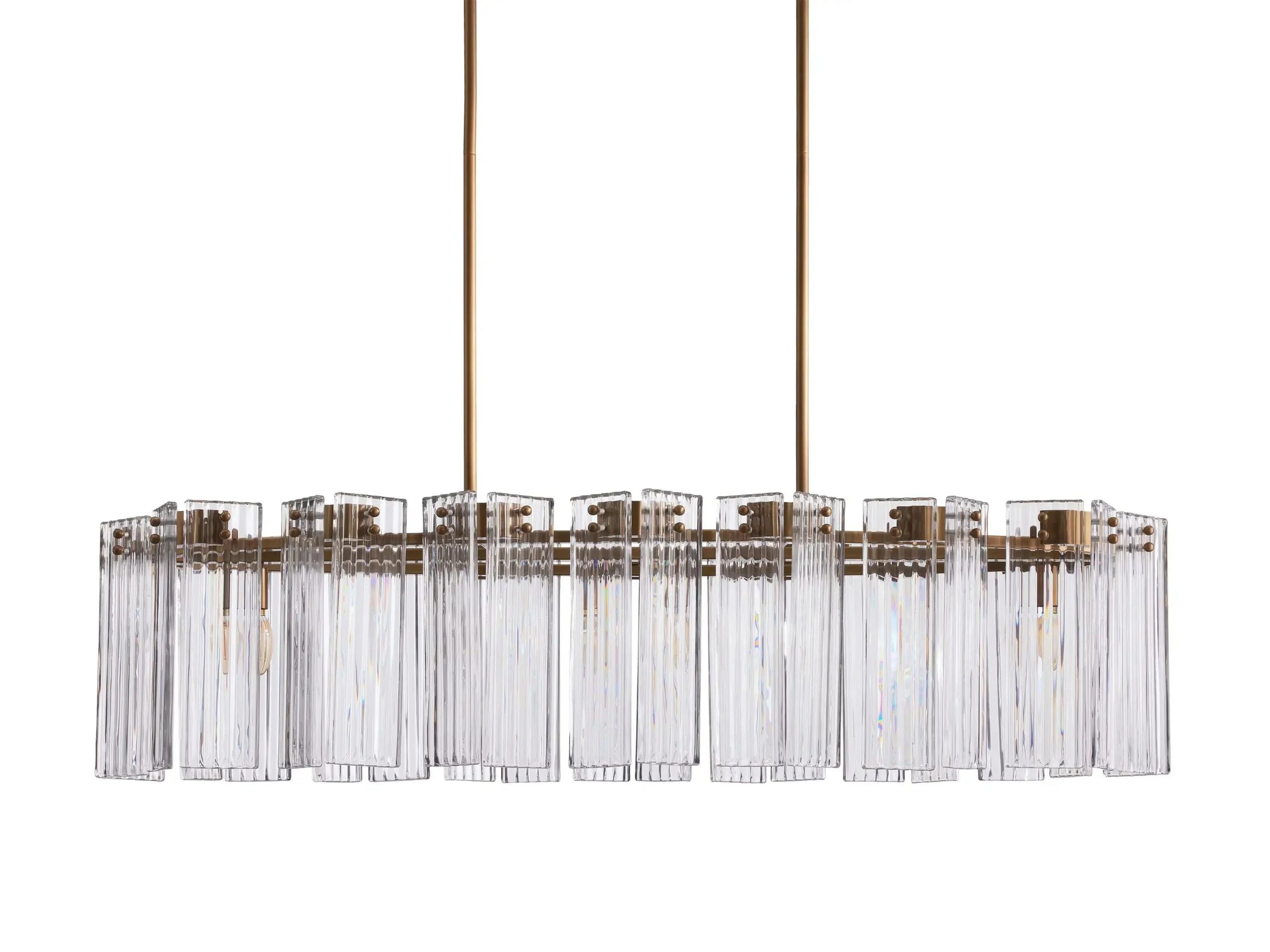 Delsie Oval Art Glass Chandelier 51''63''72'' - XYlight