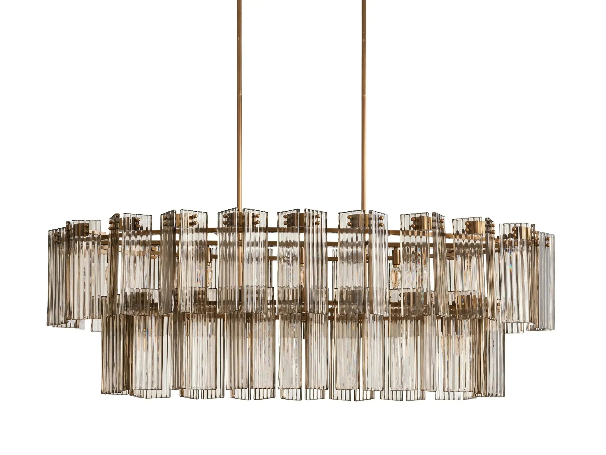 Delsie Oval Art Glass Chandelier 51''63''72'' - XYlight