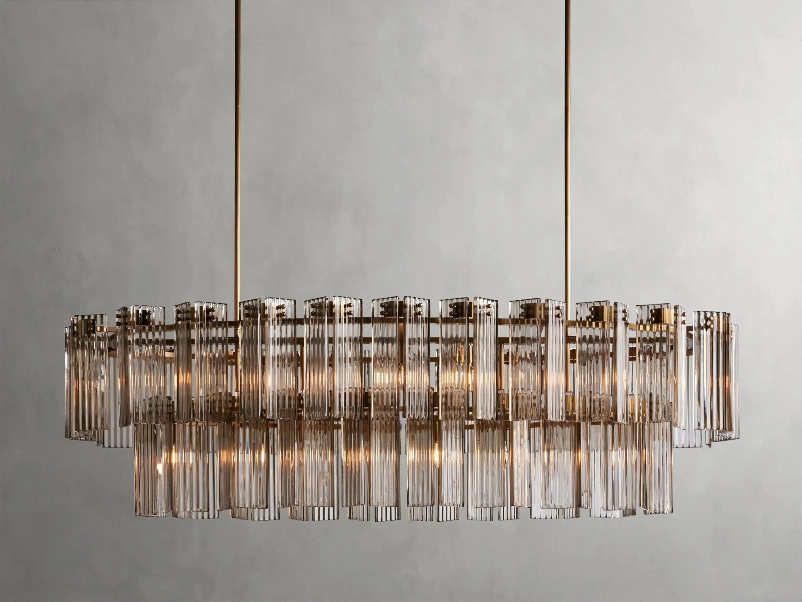 Delsie Oval Art Glass Chandelier 51''63''72'' - XYlight