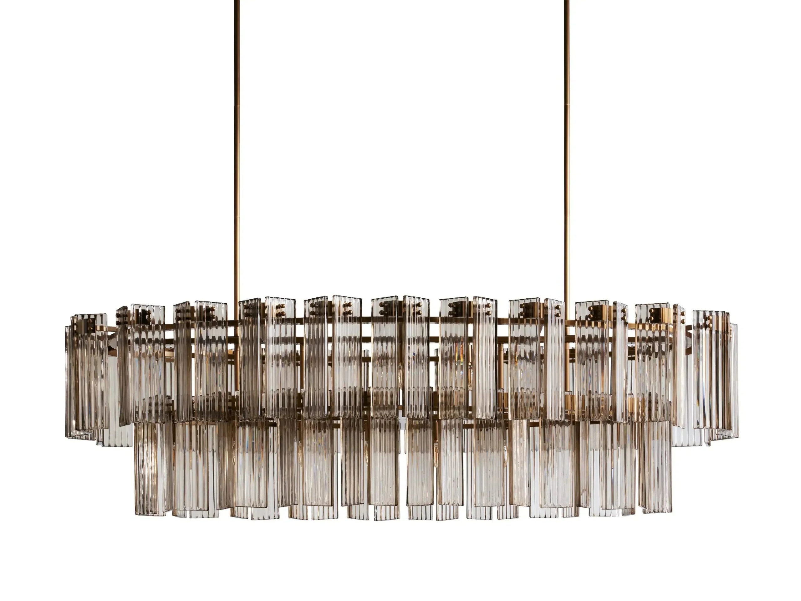 Delsie Oval Art Glass Chandelier 51''63''72'' - XYlight