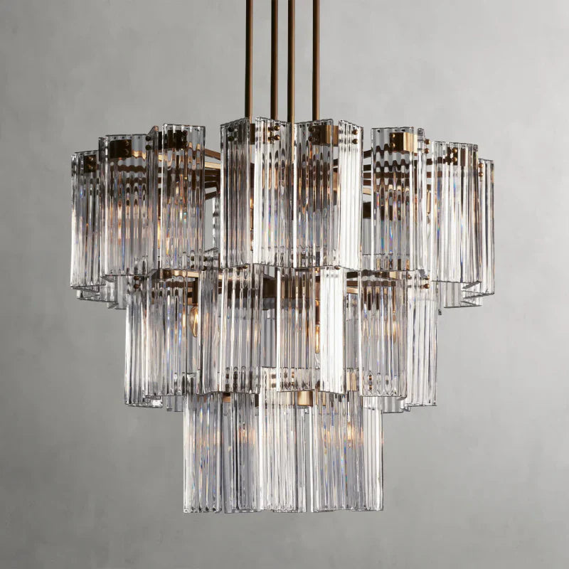 Delsie Round Art Glass Chandelier - XYlight