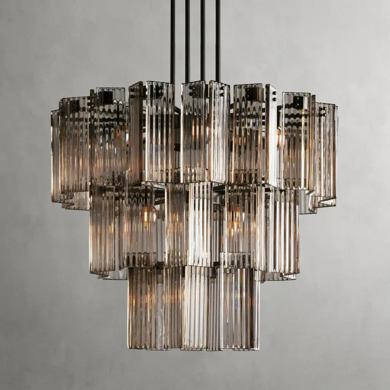 Delsie Round Art Glass Chandelier - XYlight