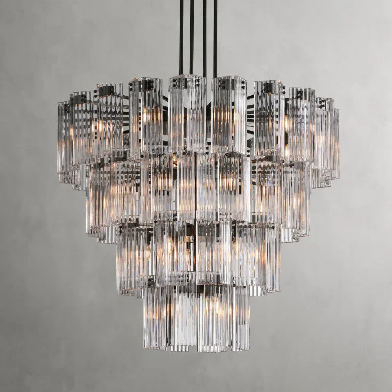 Delsie Round Art Glass Chandelier - XYlight