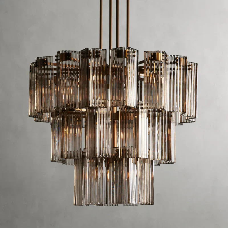 Delsie Round Art Glass Chandelier - XYlight