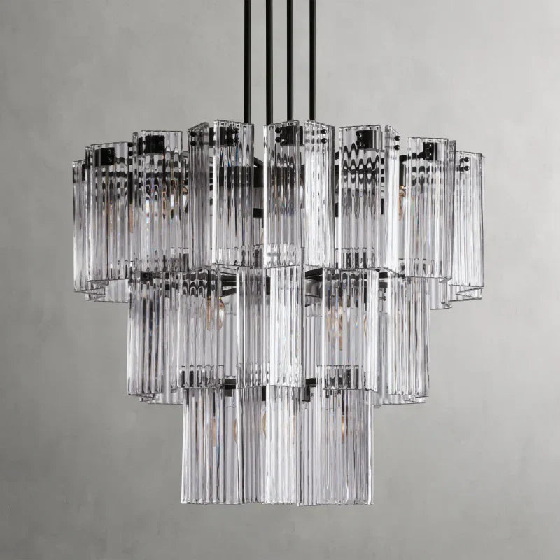 Delsie Round Art Glass Chandelier - XYlight