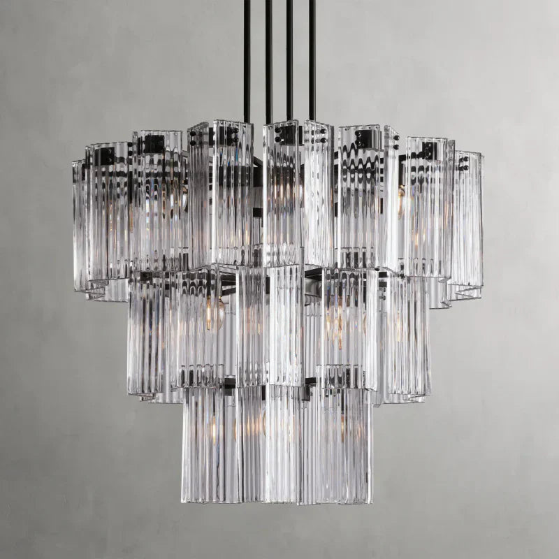 Delsie Round Art Glass Chandelier - XYlight
