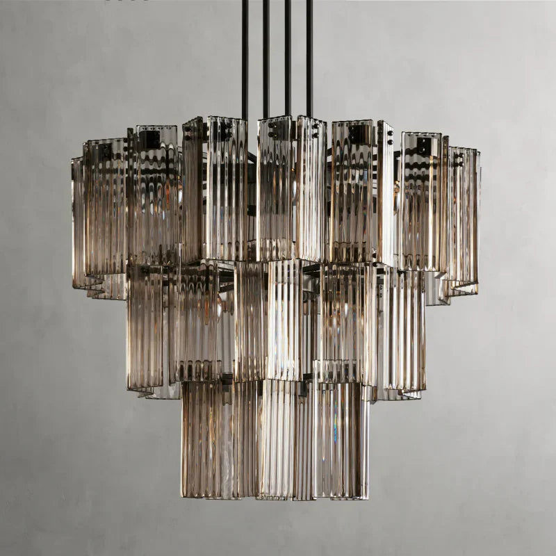Delsie Round Art Glass Chandelier - XYlight
