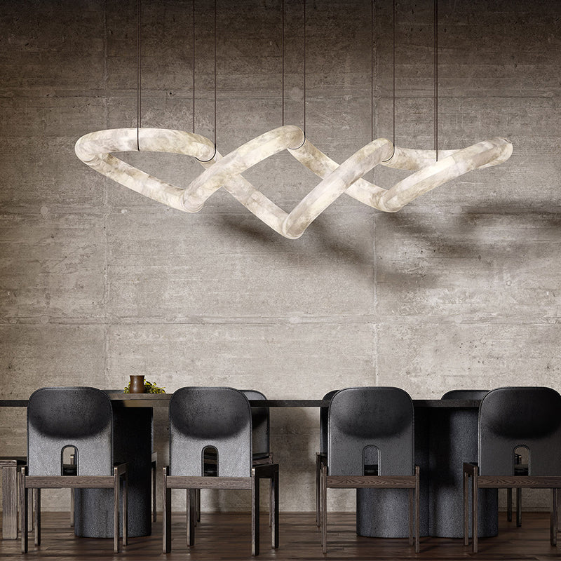 Designer Symmetrical Alabaster Pendant Chandelier - XYlight