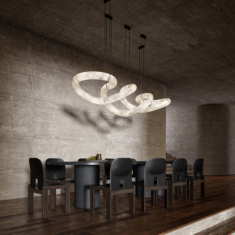 Designer Symmetrical Alabaster Pendant Chandelier - XYlight