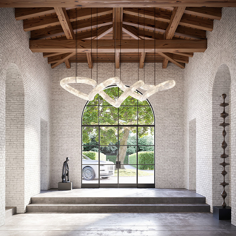 Designer Symmetrical Alabaster Pendant Chandelier - XYlight