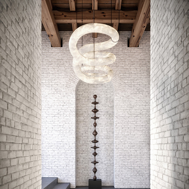 Designer Symmetrical Alabaster Pendant Chandelier - XYlight