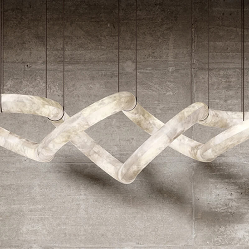 Designer Symmetrical Alabaster Pendant Chandelier - XYlight