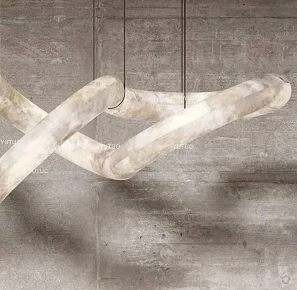Designer Symmetrical Alabaster Pendant Chandelier - XYlight