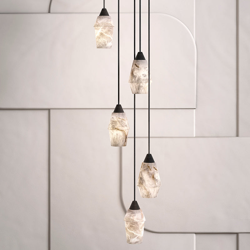 Tobey Alabaster Pendant Lighting, Interior Hanging Chandelier - XYlight