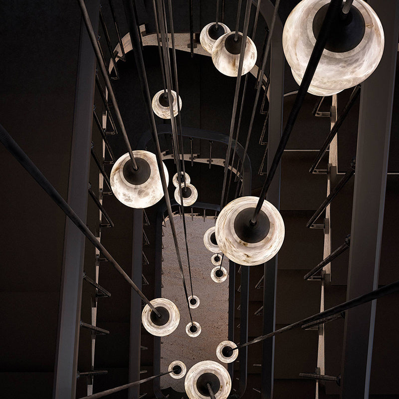 Tobey Alabaster Pendant Lighting, Interior Hanging Chandelier - XYlight
