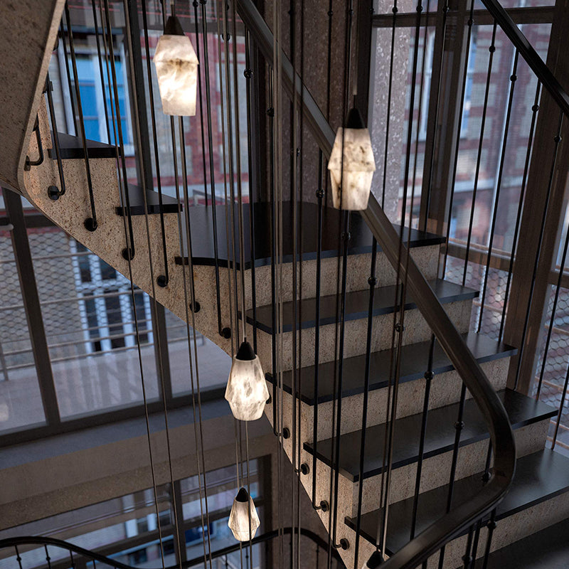 Tobey Alabaster Pendant Lighting, Interior Hanging Chandelier - XYlight