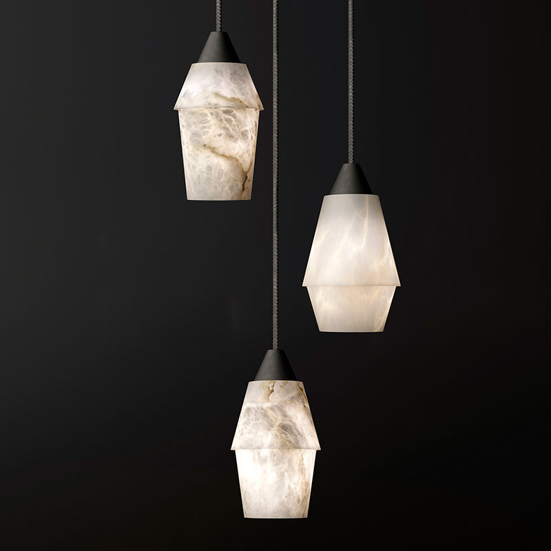 Tobey Alabaster Pendant Lighting, Interior Hanging Chandelier - XYlight