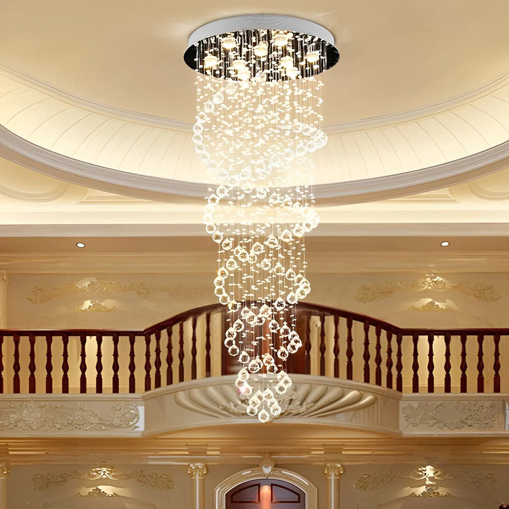 Double Spiral Three Step Dimming LED Modern Staircase Chandelier - XYlight