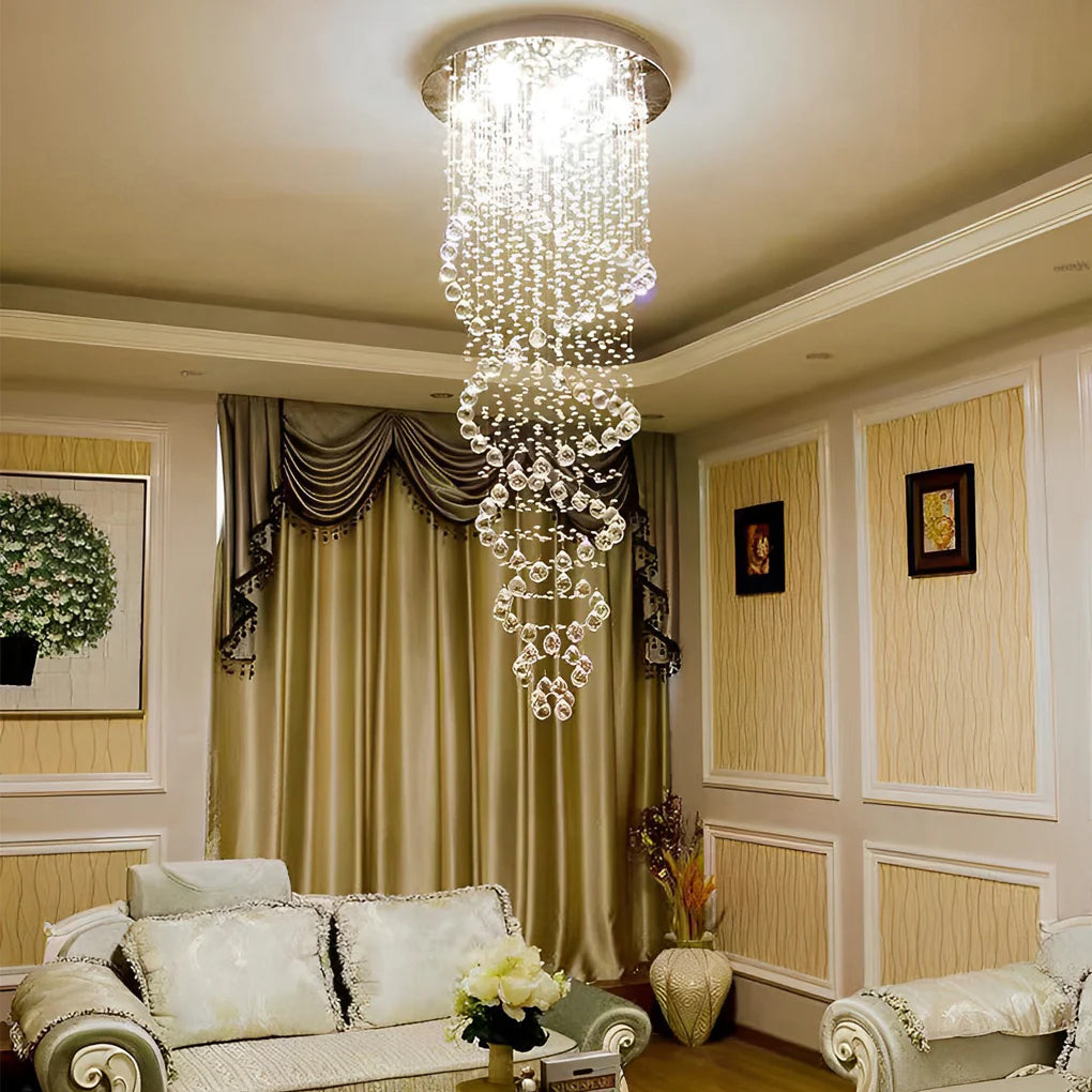 Double Spiral Three Step Dimming LED Modern Staircase Chandelier - XYlight