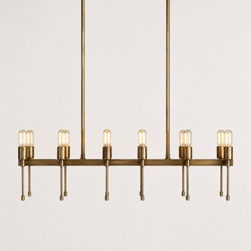 Dyer Linear Chandelier with Vintage Tube Lights