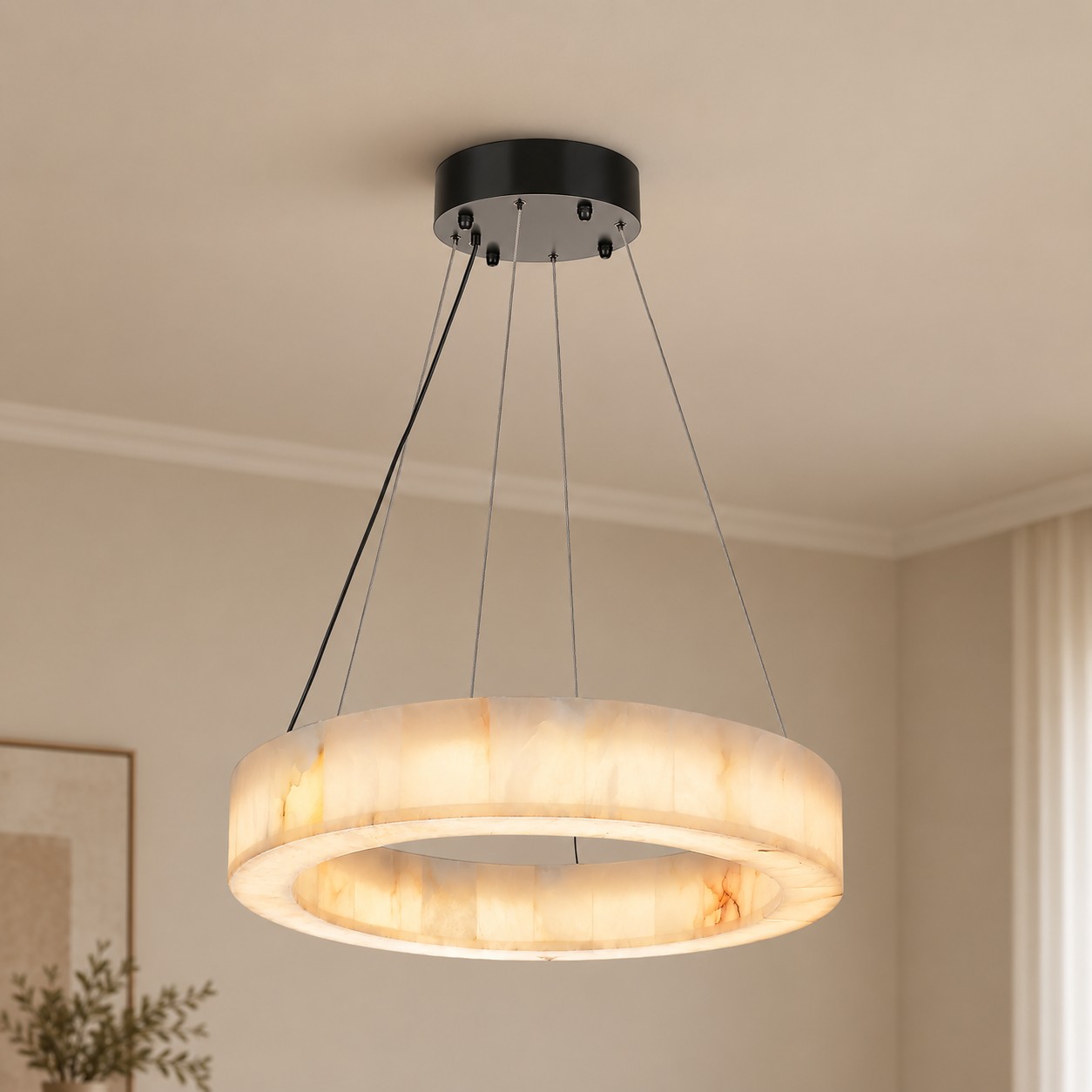 Erater Alabaster Halo Ring Chandelier - XYlight