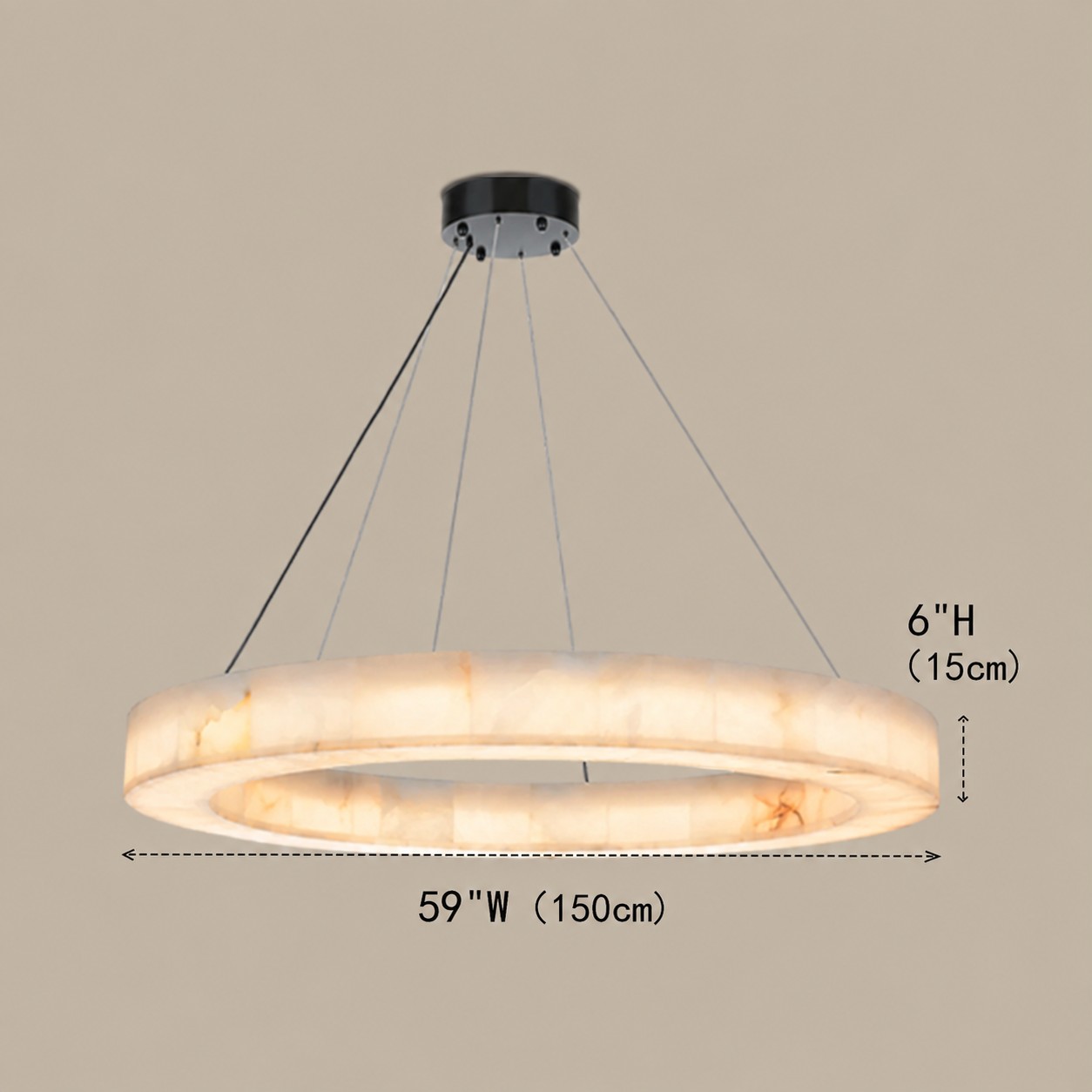 Erater Alabaster Halo Ring Chandelier - XYlight