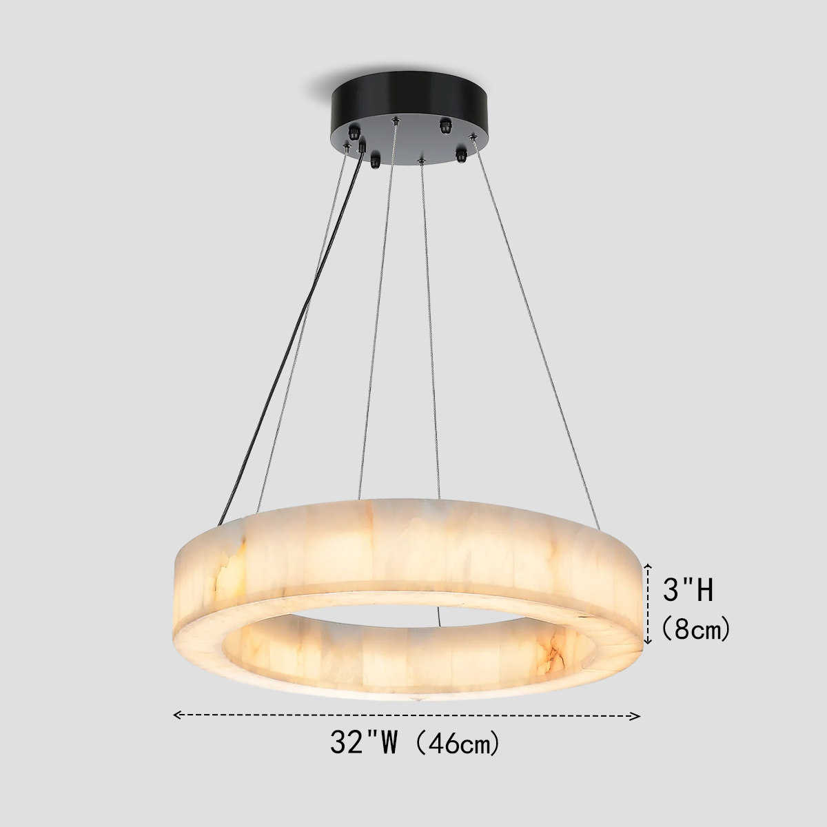 Erater Alabaster Halo Ring Chandelier - XYlight