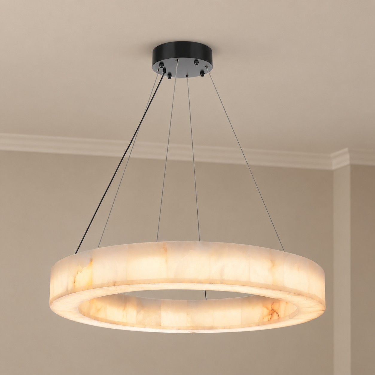 Erater Alabaster Halo Ring Chandelier - XYlight