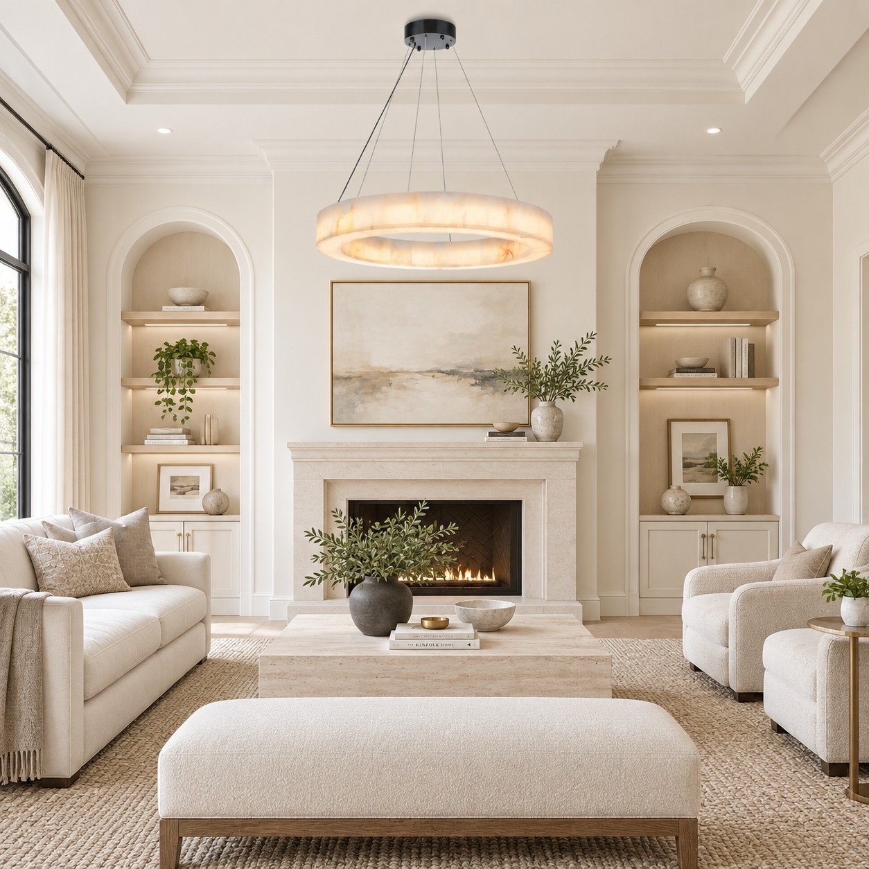 Erater Alabaster Halo Ring Chandelier - XYlight