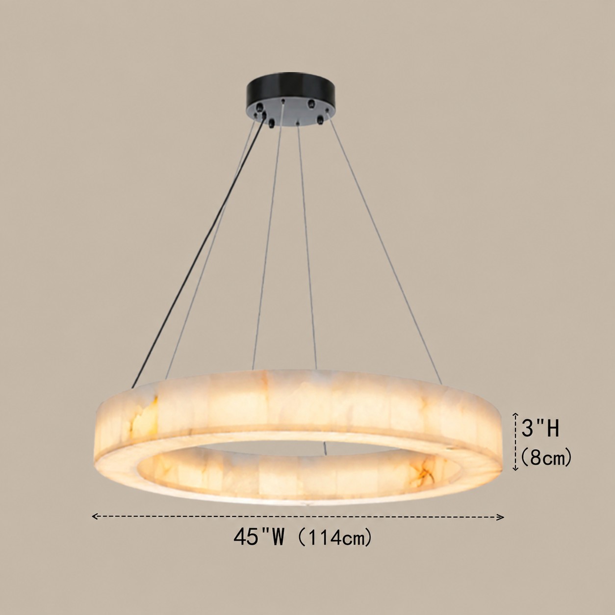 Erater Alabaster Halo Ring Chandelier - XYlight