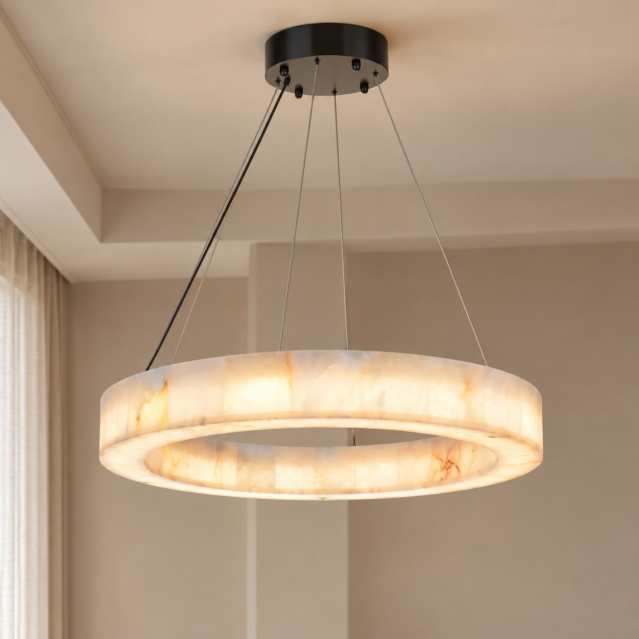 Erater Alabaster Halo Ring Chandelier - XYlight